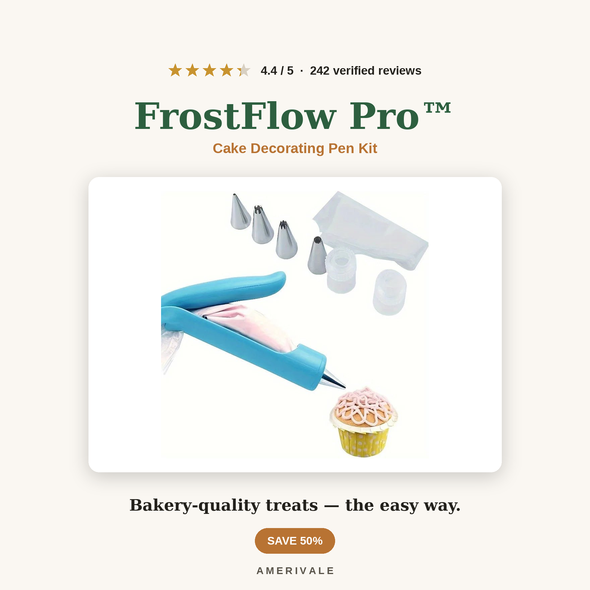 FrostFlow Pro cake decorating pen kit with interchangeable icing tips and pen body