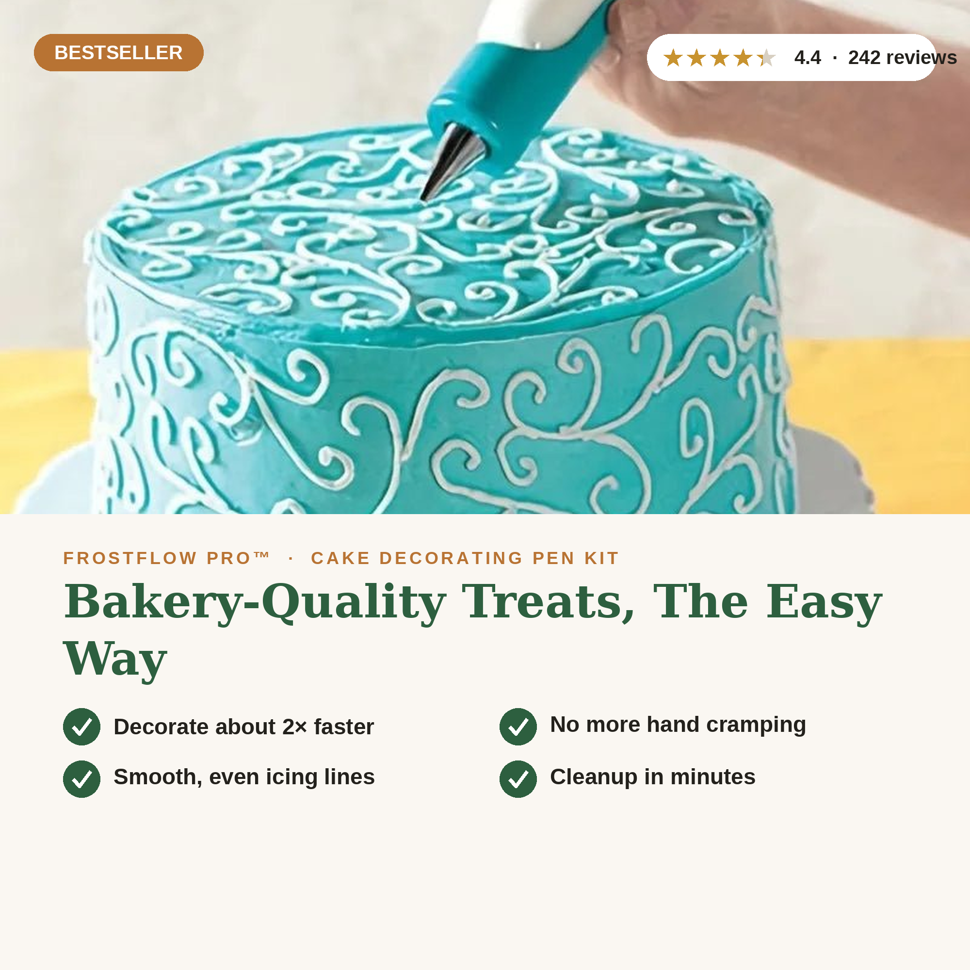 Complete Cake Decorating Bundle with FrostFlow Pro, PrecisionPipe Pro, and FlowerPipe Pro tools