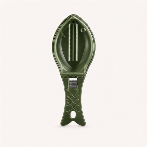 ScaleSwift Pro fish scaler in Forest Green — built-in ScaleLock Guard traps scales inside the tool for mess-free fish cleaning