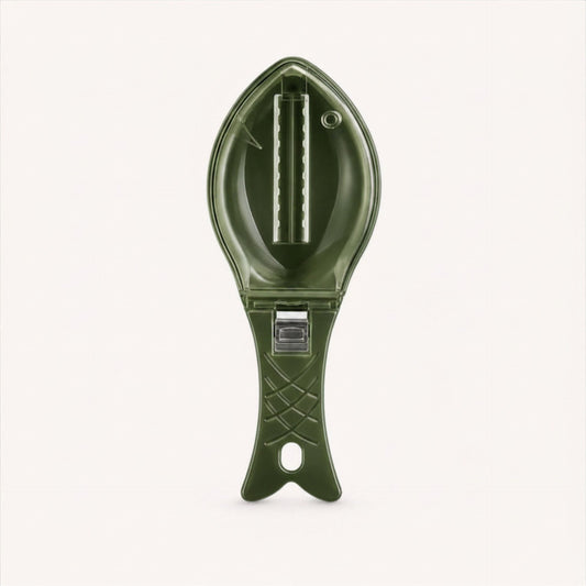 ScaleSwift Pro fish scaler in Forest Green — built-in ScaleLock Guard traps scales inside the tool for mess-free fish cleaning