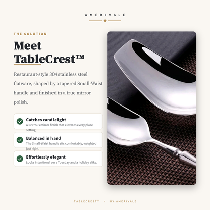 TableCrest 304 steel knife blade quality close-up