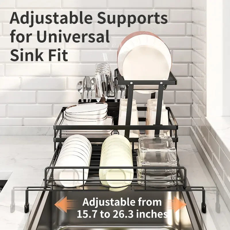 DrainMate™ | Adjustable Over-Sink Dish Rack