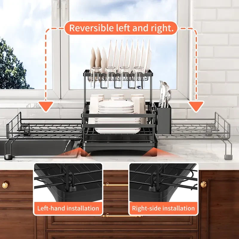 DrainMate™ | Adjustable Over-Sink Dish Rack