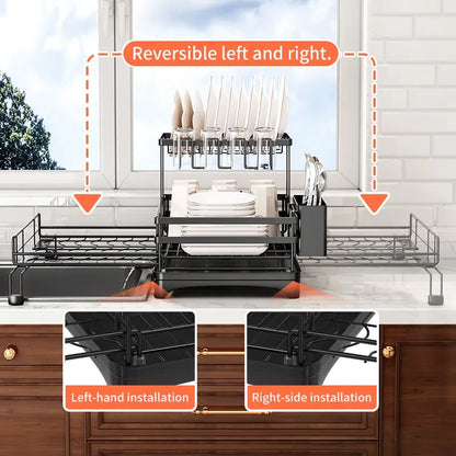 DrainMate™ | Adjustable Over-Sink Dish Rack