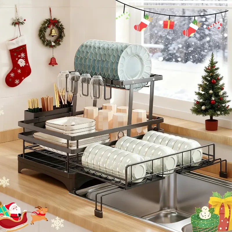 DrainMate™ | Adjustable Over-Sink Dish Rack