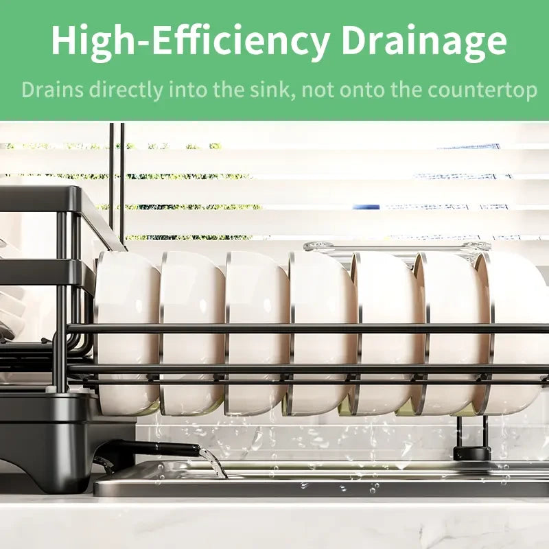 DrainMate™ | Adjustable Over-Sink Dish Rack