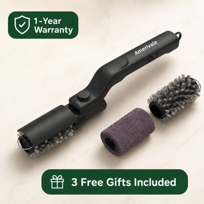 Amerivale GrillShield Pro electric grill brush with two heads, 1-year warranty and 3 free gifts included