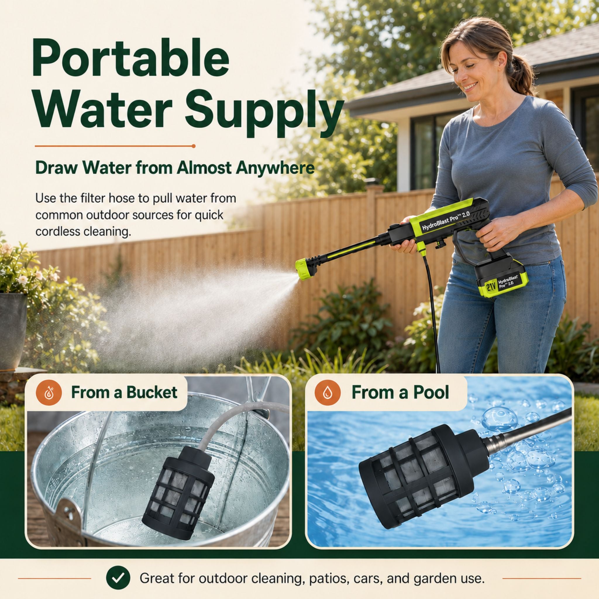 HydroBlast Pro™ 2.0 |  Cordless Pressure Washer