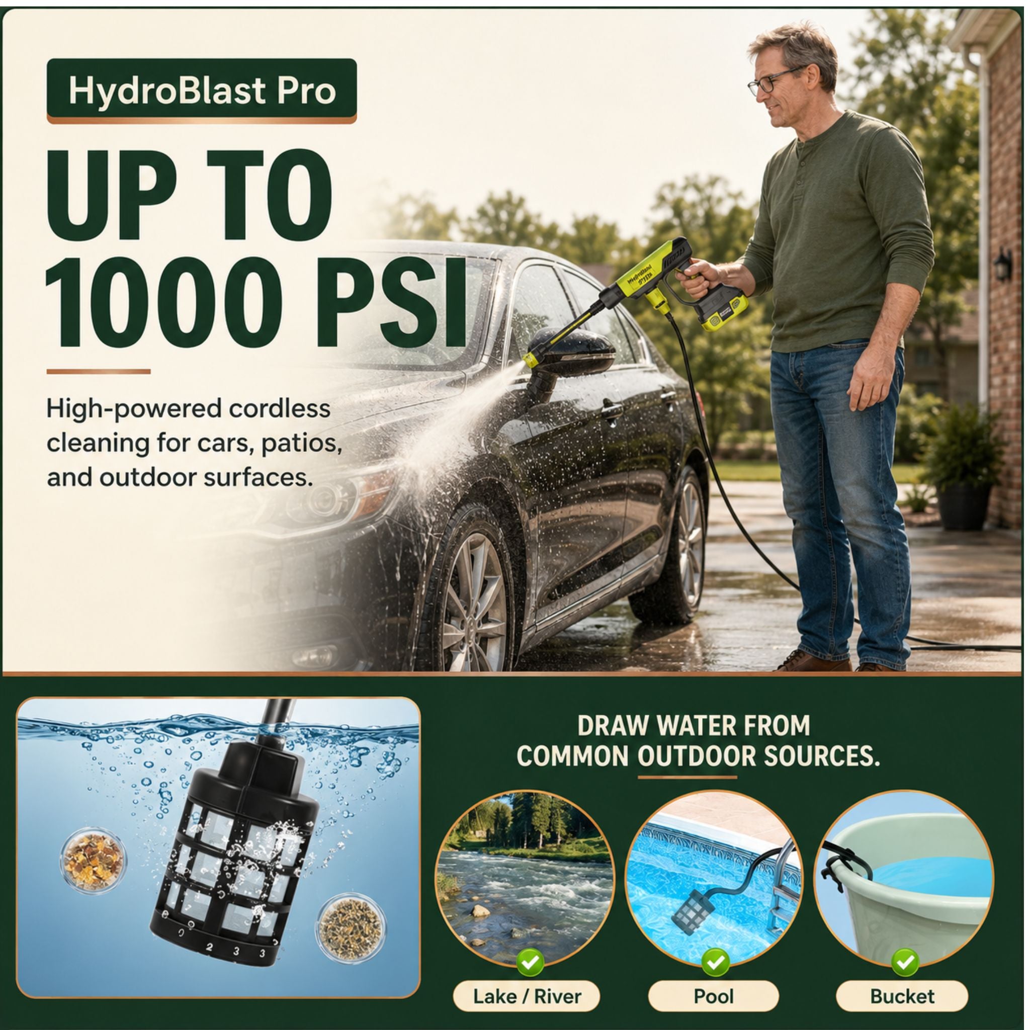 HydroBlast Pro™ 2.0 |  Cordless Pressure Washer