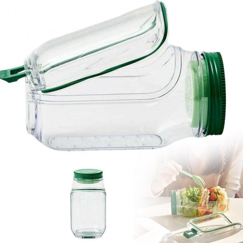 Amerivale FreshLayer salad container with separate spaces for greens, toppings and dressing