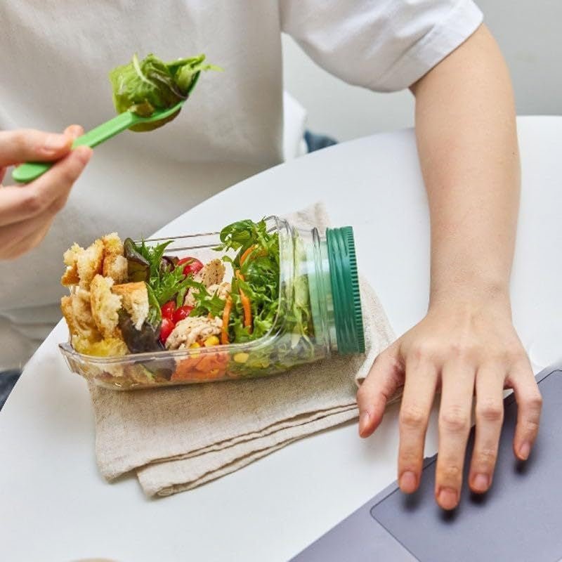 Amerivale FreshLayer salad container layered with fresh salad ingredients for meal prep
