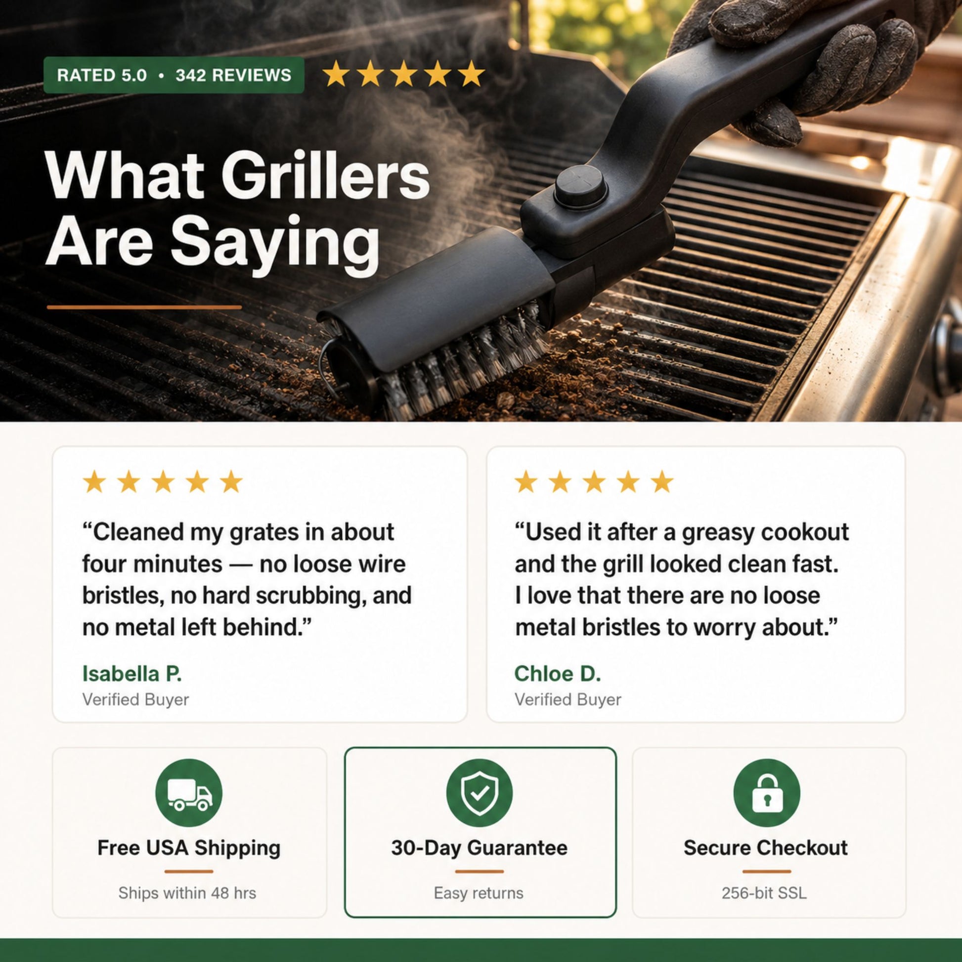 Verified buyer reviews of the Amerivale GrillShield Pro electric grill brush