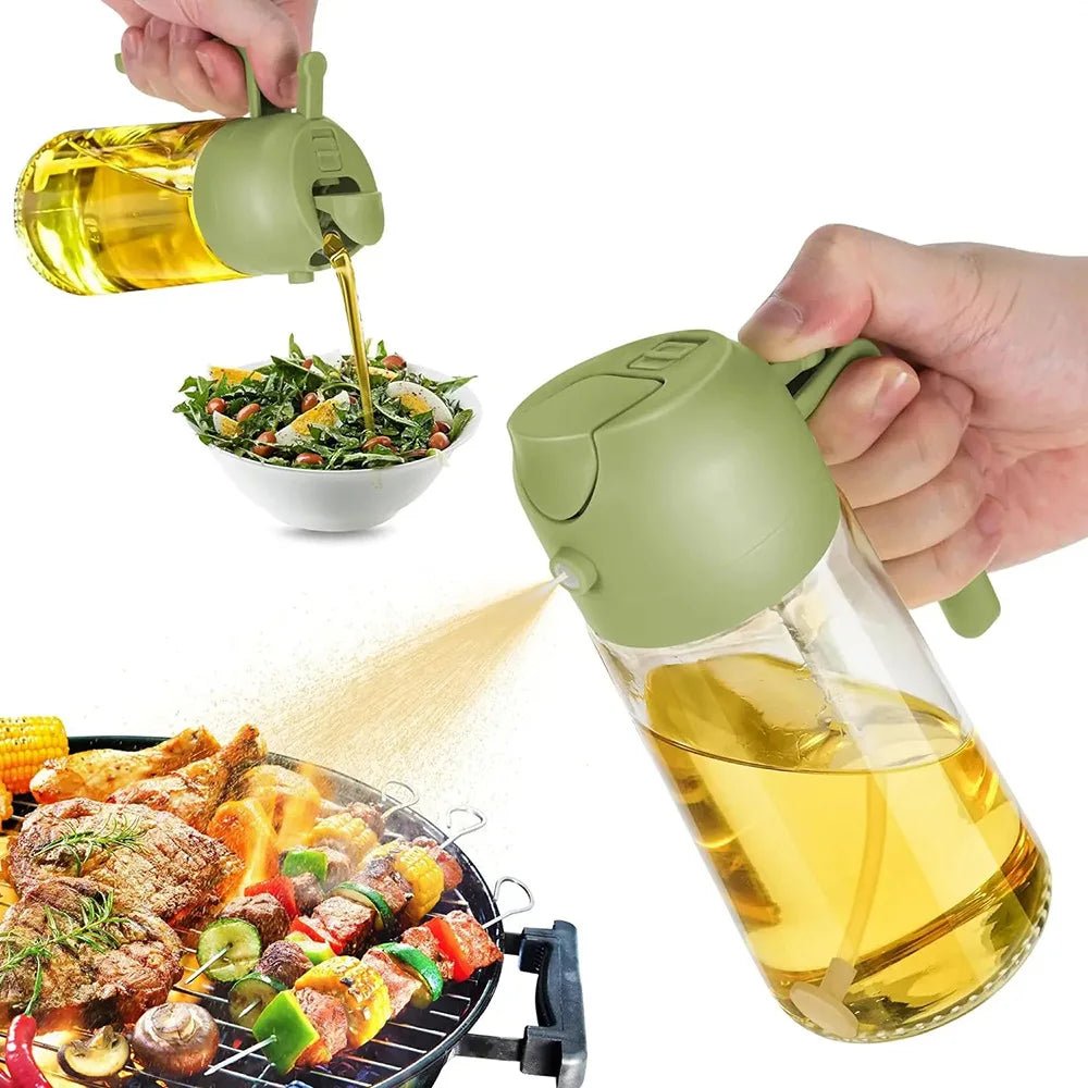 DripLock oil dispenser borosilicate glass body showing durable heat-resistant construction