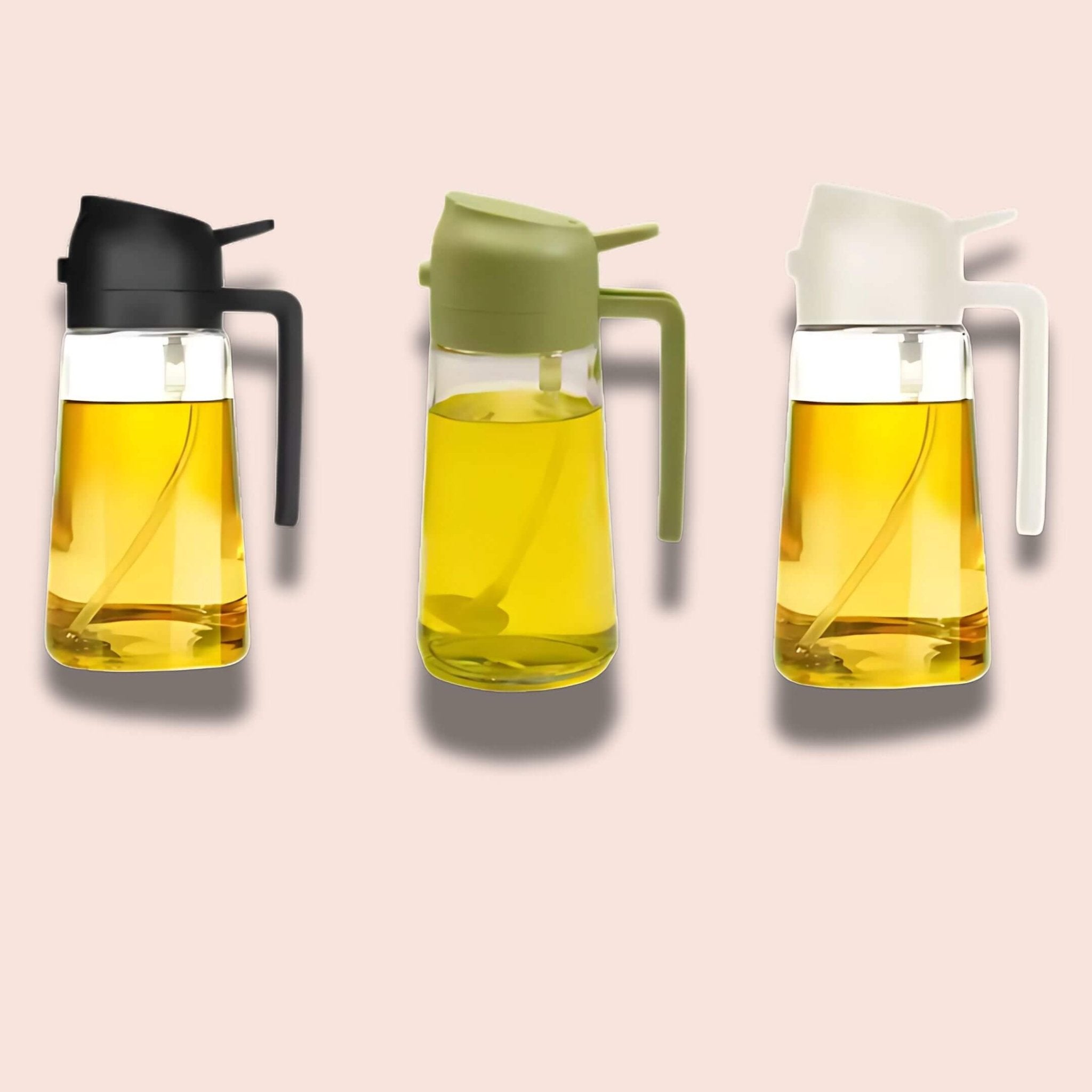 DripLock oil sprayer easy-grip pump mechanism designed for arthritis-friendly one-hand use