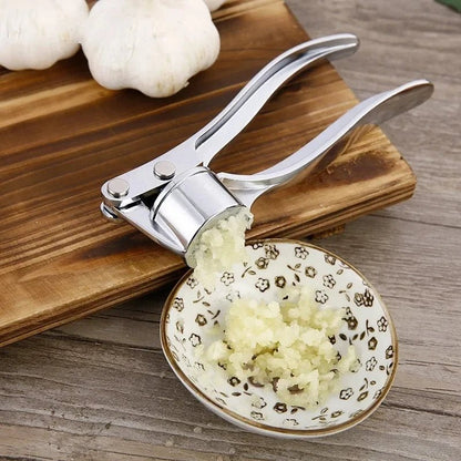 Premium Stainless Steel Garlic Press - Easy Grip, No - Peel Design - amerivale