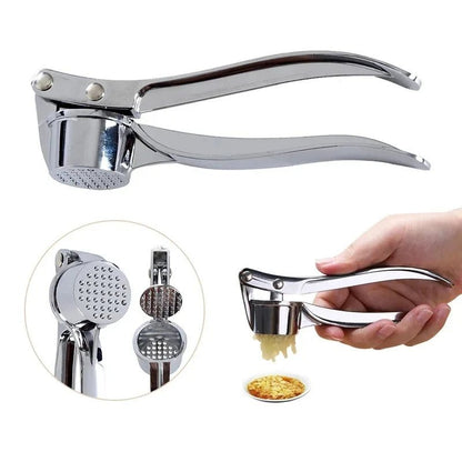 Premium Stainless Steel Garlic Press - Easy Grip, No - Peel Design - amerivale