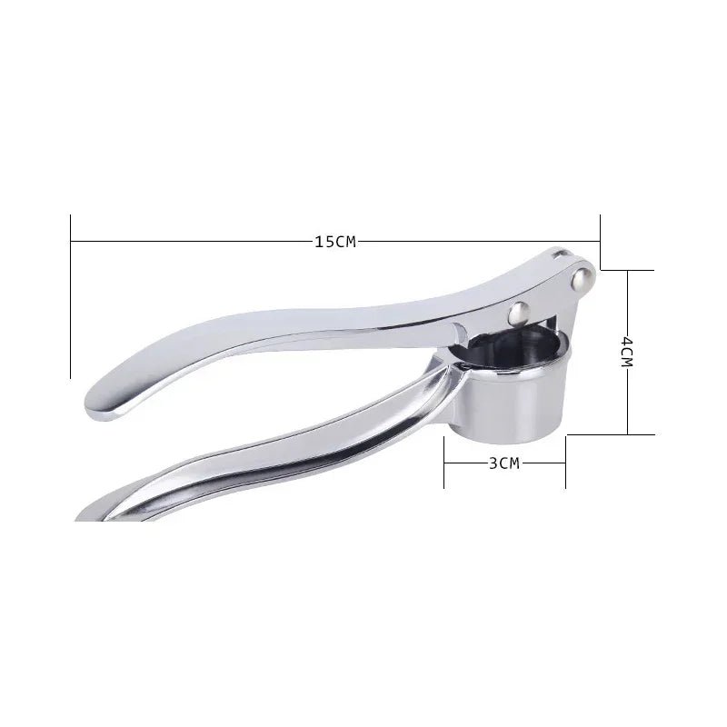 Premium Stainless Steel Garlic Press - Easy Grip, No - Peel Design - amerivale