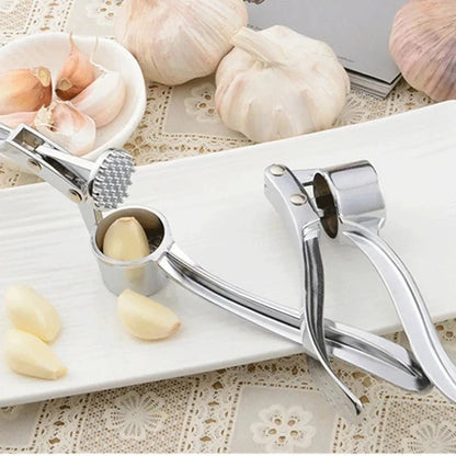 Premium Stainless Steel Garlic Press - Easy Grip, No - Peel Design - amerivale