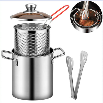 Stainless Steel Fry Pot - amerivale